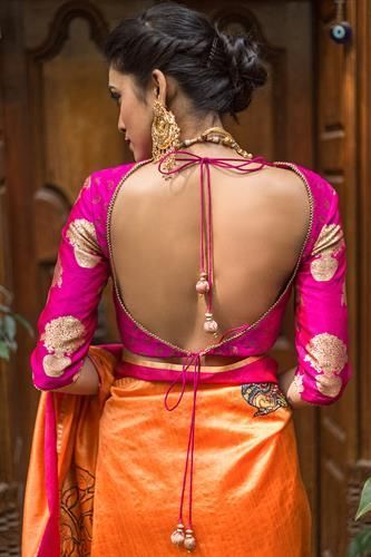 Backless bib blouse