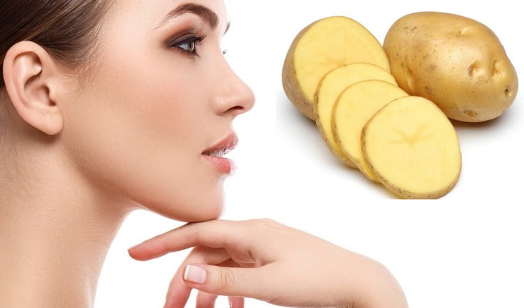 potato juice on face