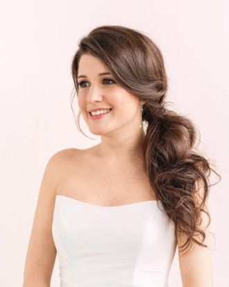 Classy Side Ponytail hair accessories, long hair, gown dress, straight hair, soft curls, messy bun hairstyle, bun hairstyle, gown hairstyle, gown hairstyles, short hair, hair length, hair accessory, medium hair, retro hair bun, perfect hairstyle, trending hairstyles, party wear hairstyle
