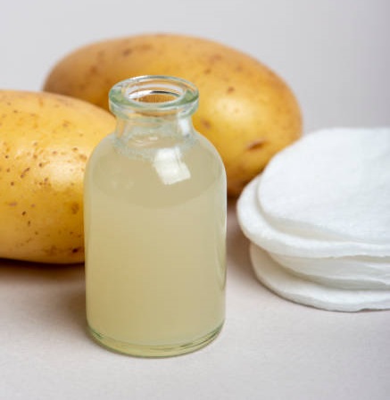 potato juice on face