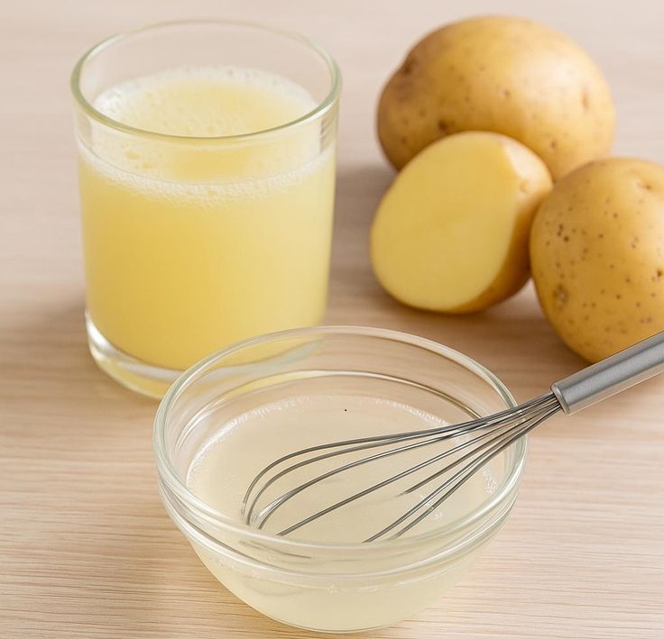 potato juice on face