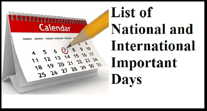 Month Wise World Important Days