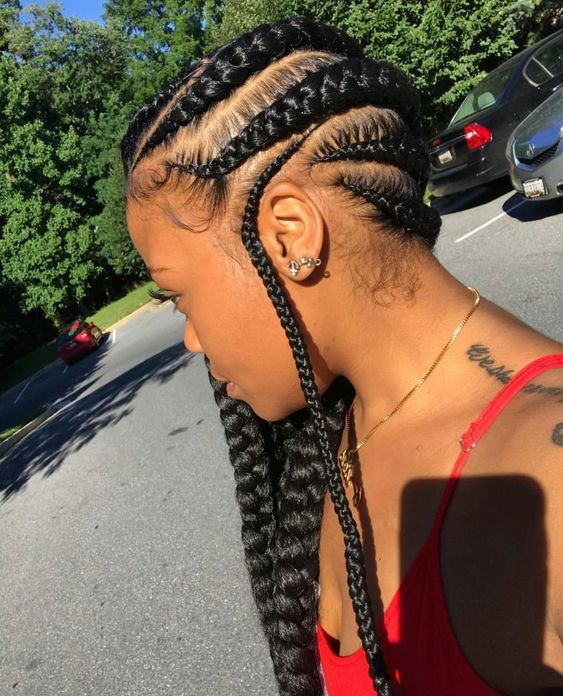 Protective Lemonade Braids With Braided Hairstyles With Weave