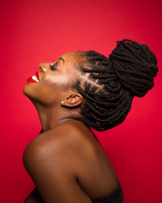 Smooth and Silky Top Bun With Braided Hairstyles With Weave