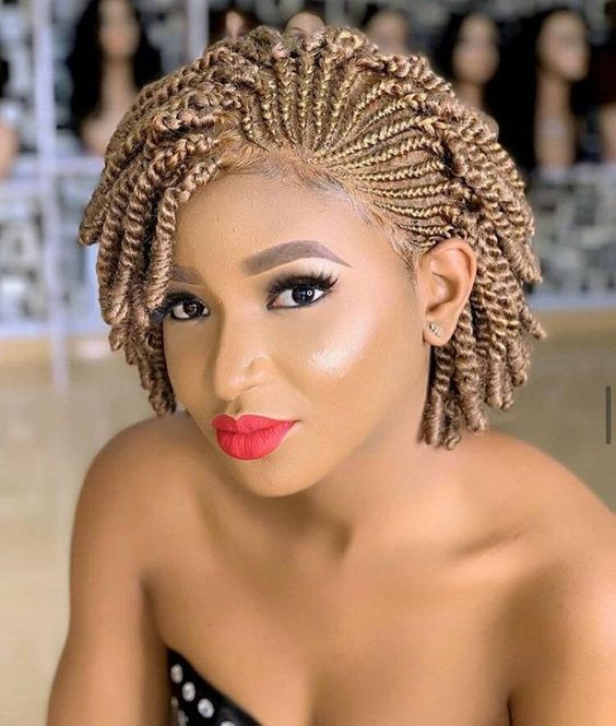Thick Flat Twist And Side Bun Updo With Braided Hairstyles With Weave