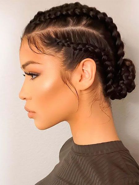 emotional Low Bun Style With Braided Hairstyles With Weave