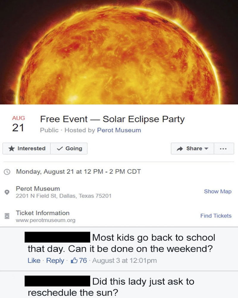 Reschedule the Solar Eclipse, Please