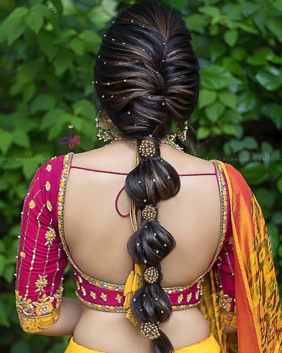 Pin by jegatha on Hairdressing | Bridal hairstyle indian wedding, Hair  style on saree, Indian bride makeup