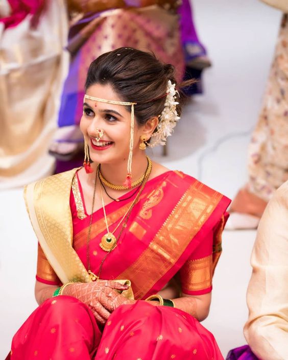 Marathi Bridal Look in Traditional Saree - K4 Fashion