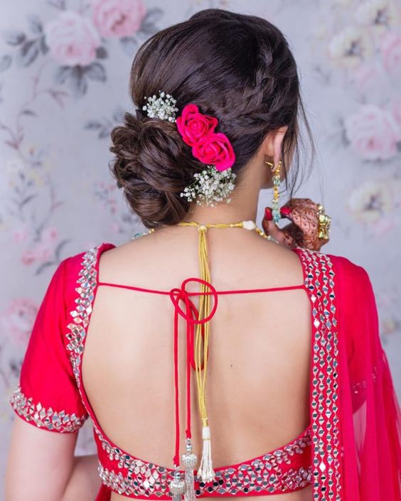50+ Beautiful Party Bun Hairstyle For Saree - Bright Cures