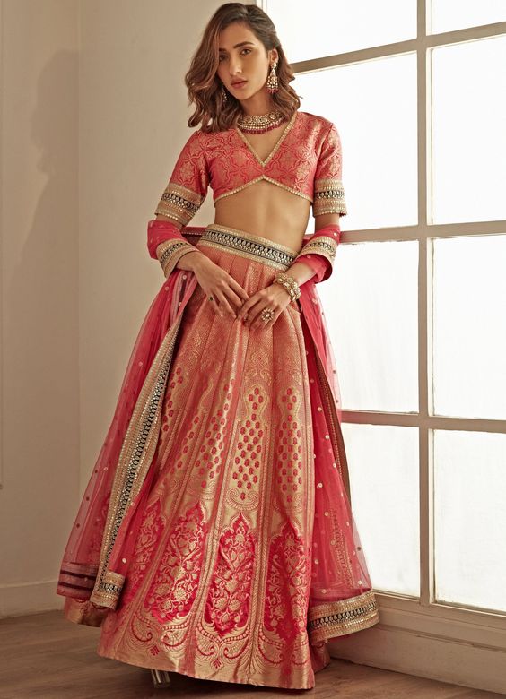 Banarasi Ikat Lehenga Blouse Design