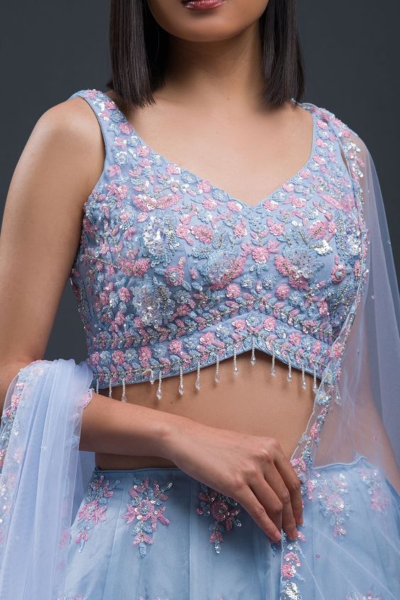 Fairy Embroidered Lehenga Blouse Design