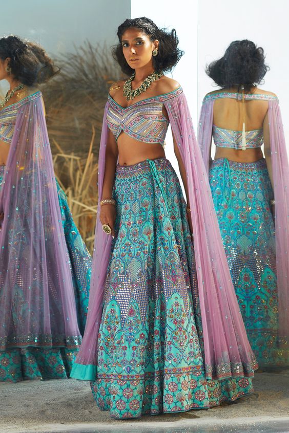 Off-Shoulder Blouse Design with Cape Sleeves