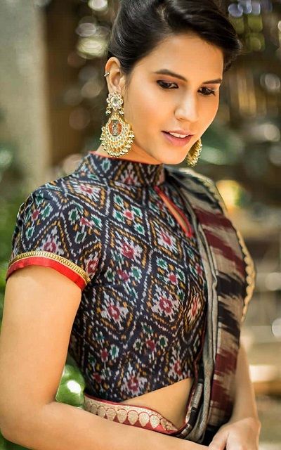 High Collar Neck Blouse Designs