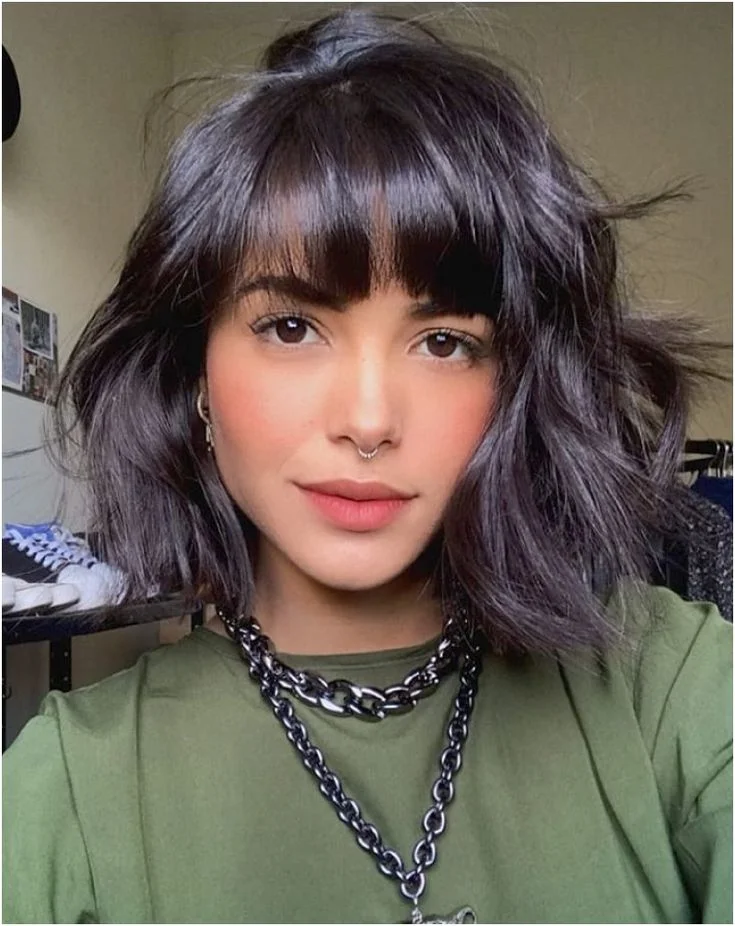 Round Bob With Choppy Bangs