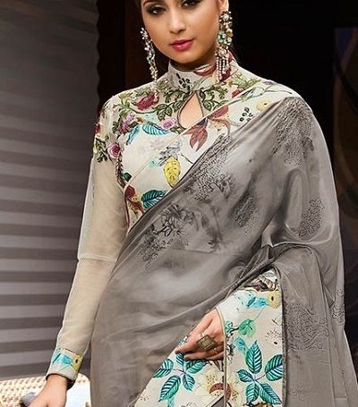 High Keyhole Neck Blouse