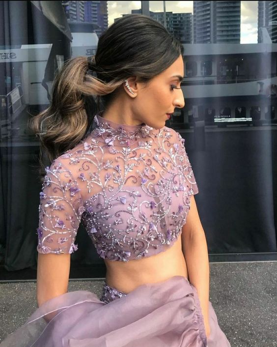 High Neck Blouse Design 