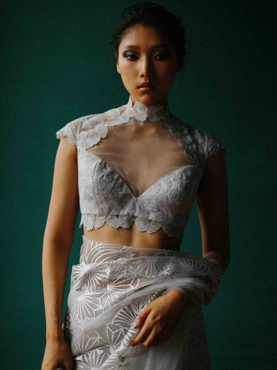 High Neck Lace Design Blouse