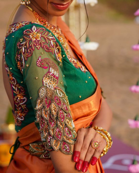 Peacock Embroidered Blouse