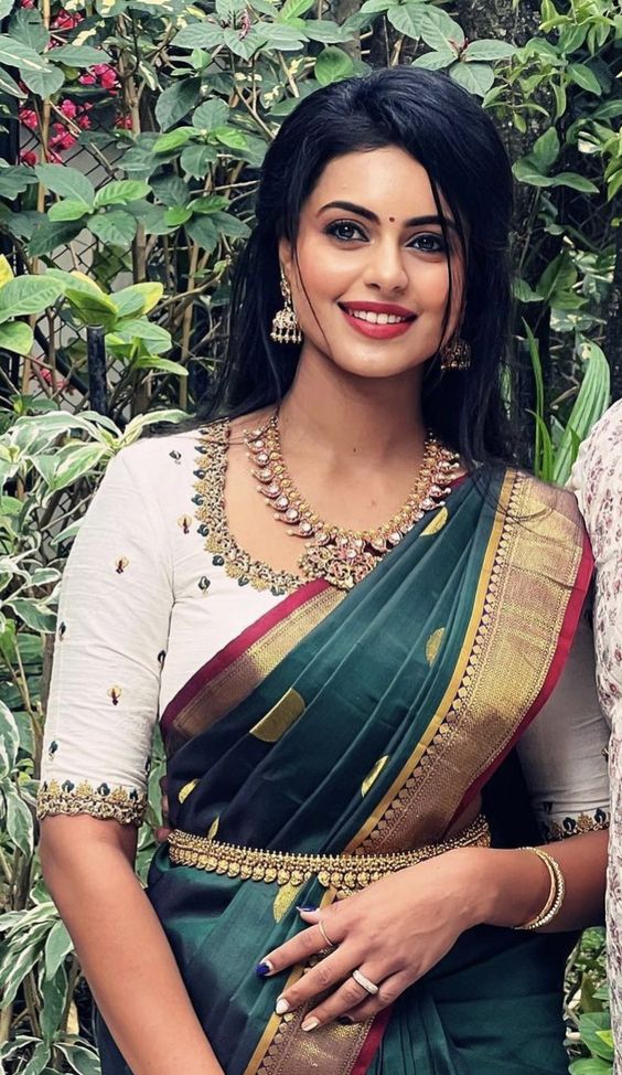 White Silk Blouse With Thread Work