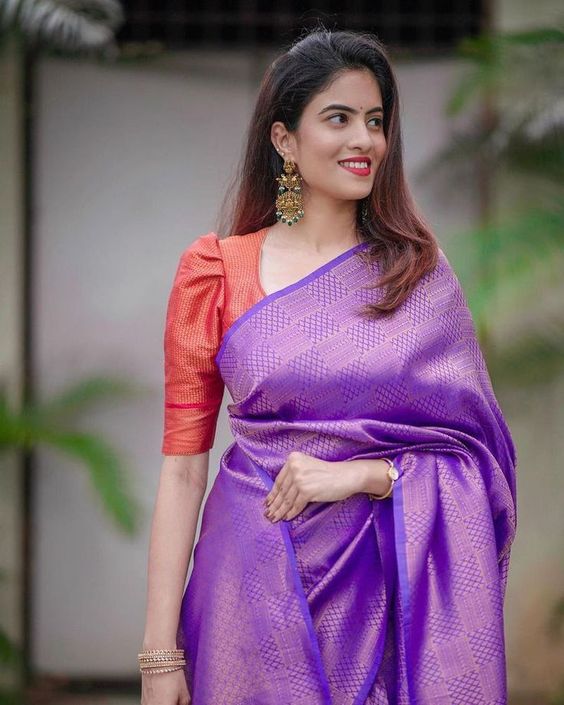 blouse designs for plain silk sarees
