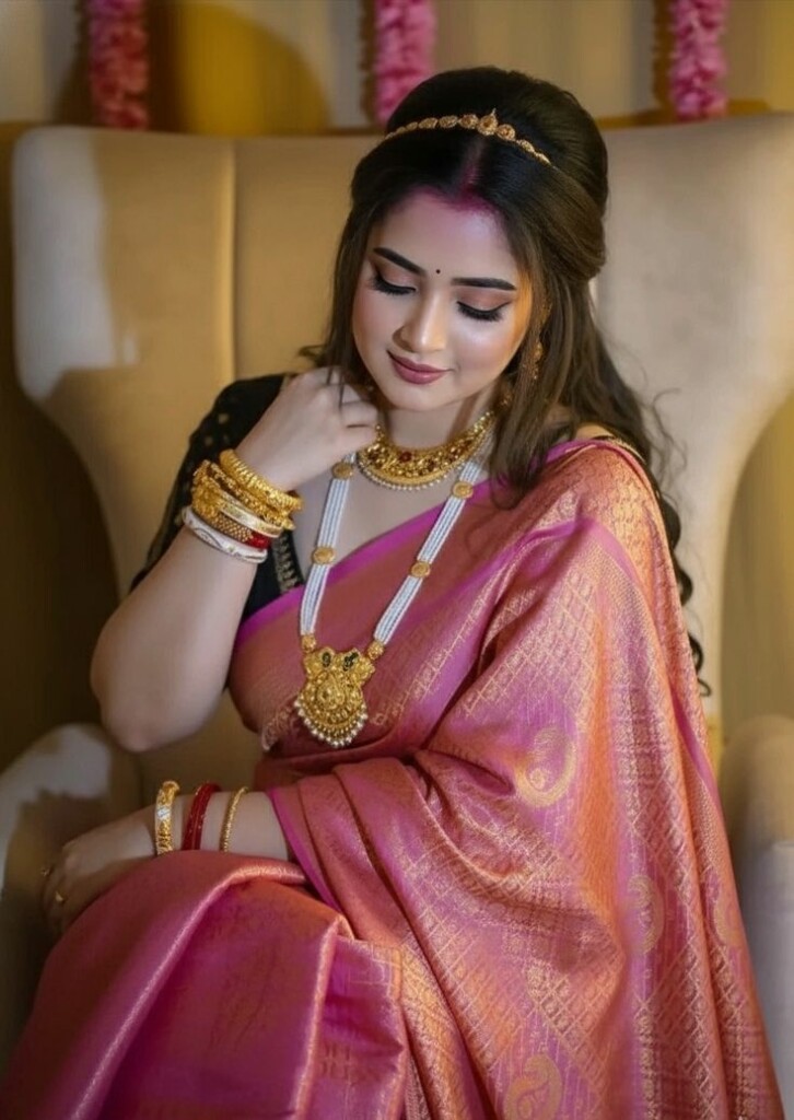 The Tiara-Adorned Half-Up Crown Puff Hairstyle For Saree