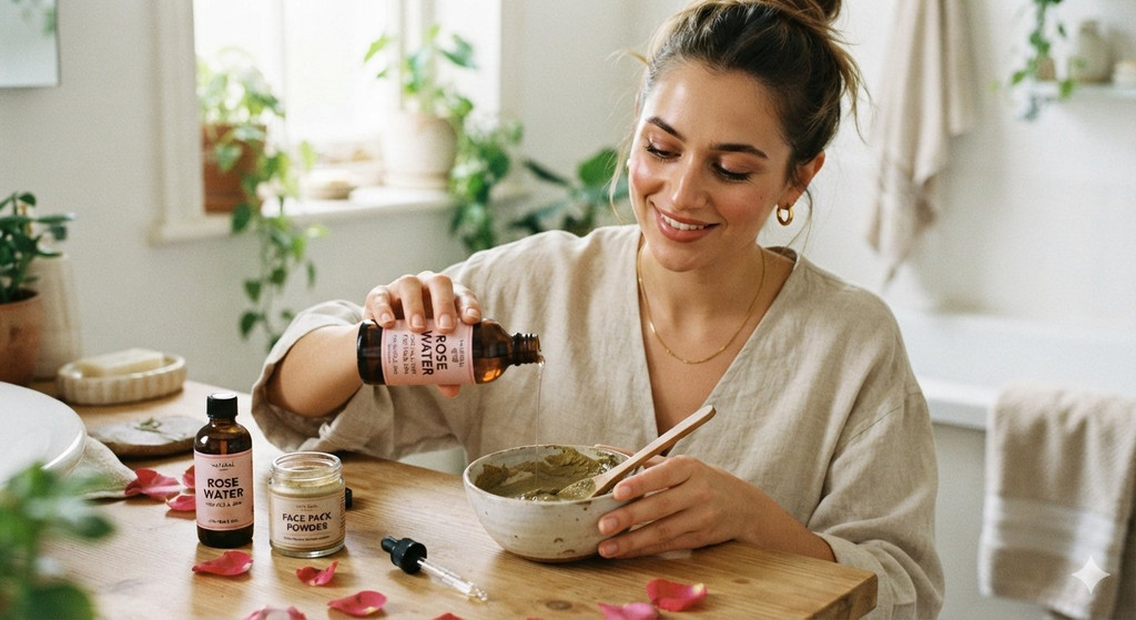Add Rose Water to Face Packs