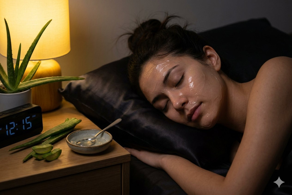 Aloe Vera Gel at Night or Overnight