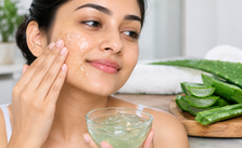 Aloe Vera Gel on the face
