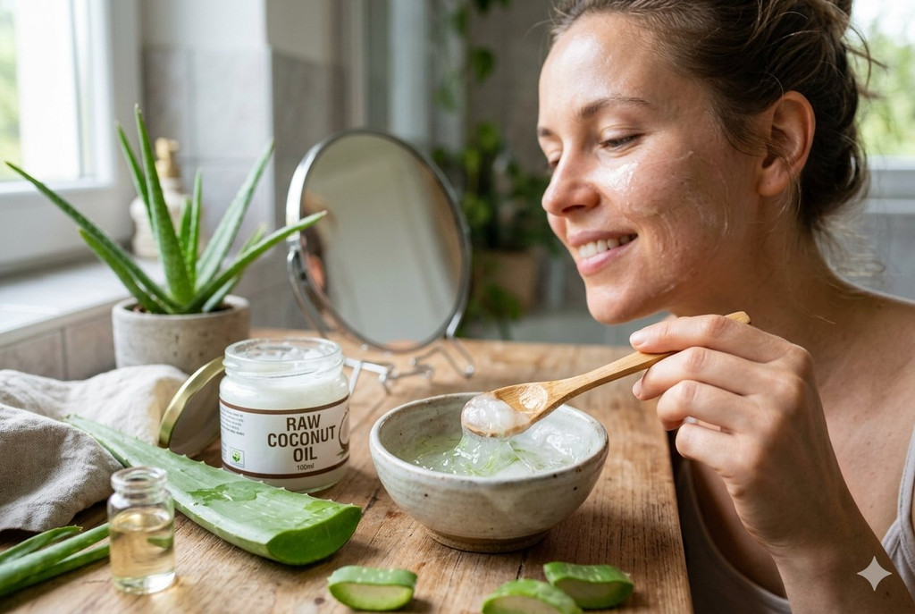 Coconut Oil and Aloe Vera for Face