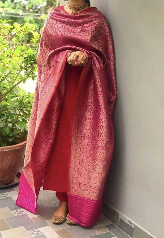 Silk or Chanderi Dupatta