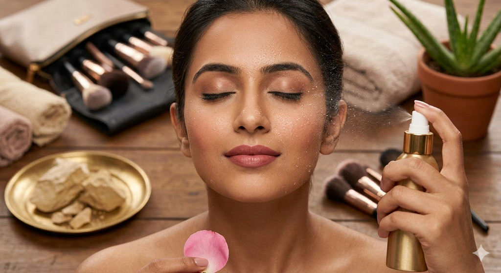 Use Rose Water as a Makeup Setting Spray
