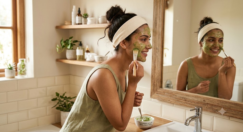 Cucumber and Aloe Vera Face Pack