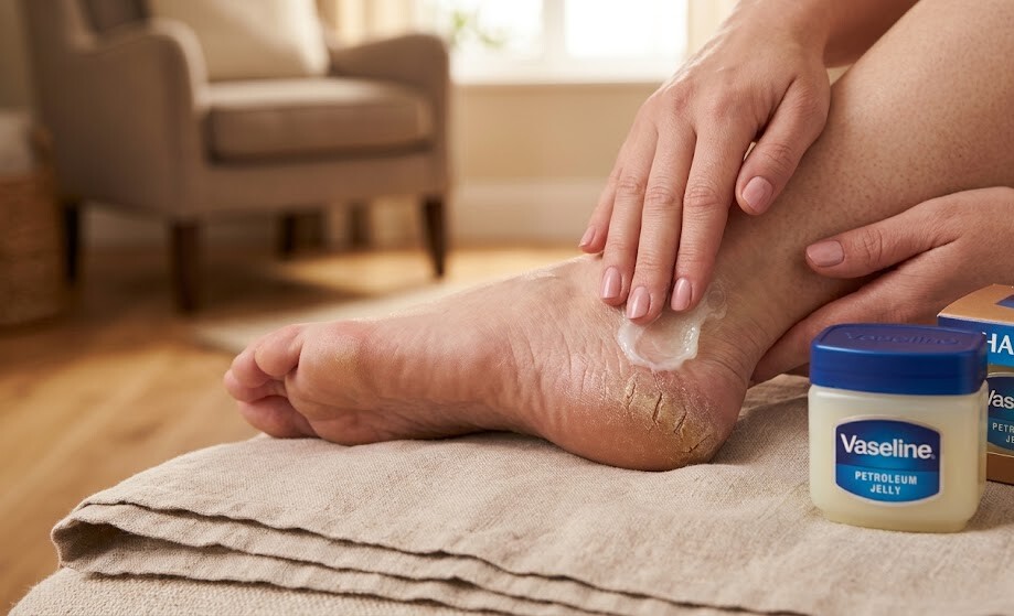 vaseline cracked heels