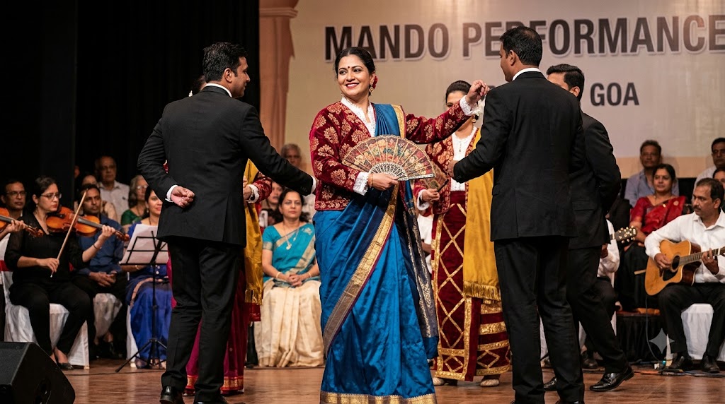 woman wearing Pano Bhaju at a Mando performance